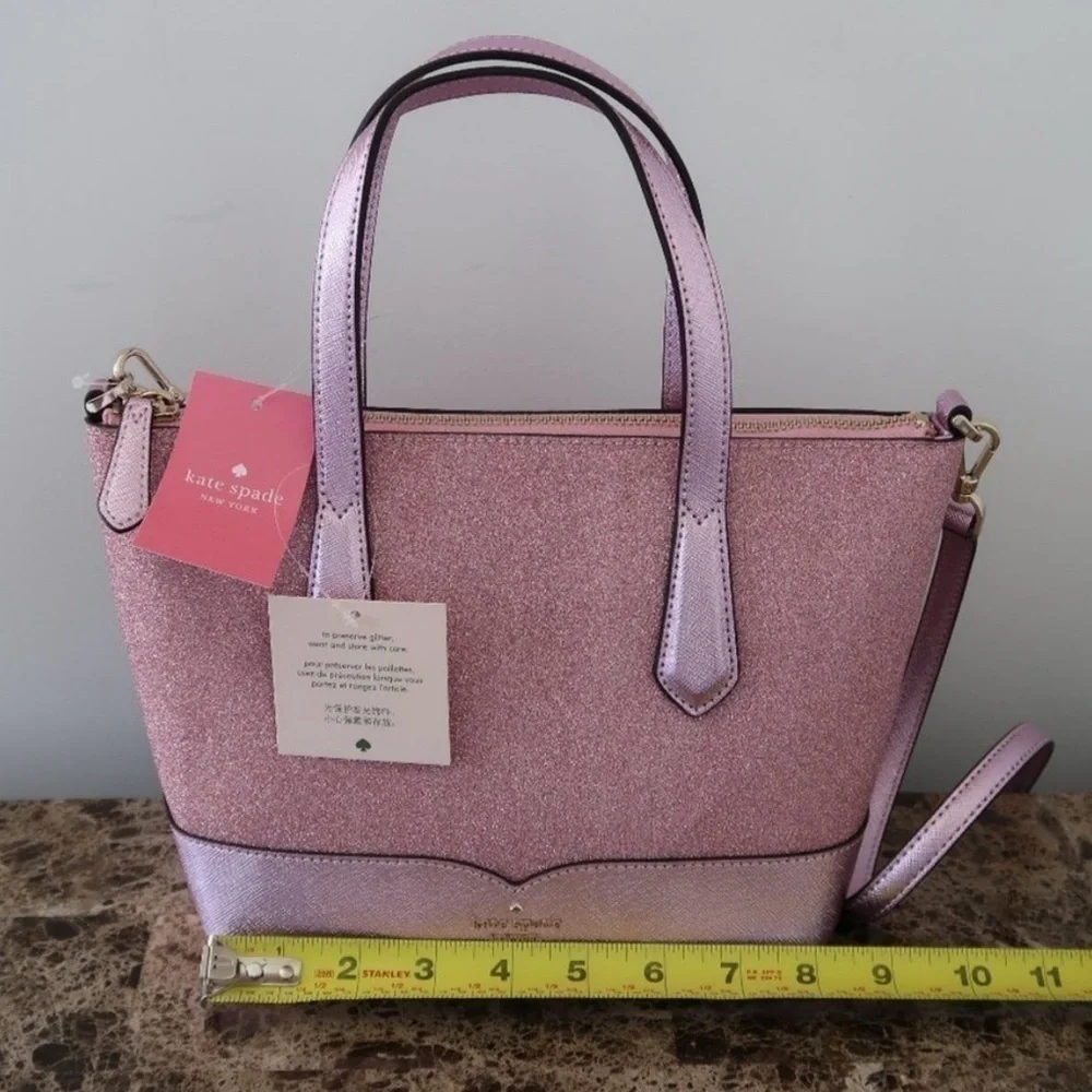Kate Spade Pink Lola Metallic and Glitter Crossbody Bag NWT Gorgeous! - Picture 5 of 6